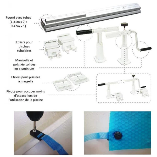 Bâches Et Couvertures De Sécurité Pour Piscines Enrouleur Bâche Bulles Solaris 2 Kokido Piscine Hors Sol Avec 10 Sangles 6 Bâches Et Couvertures De Sécurité Pour Piscines Enrouleur Bâche Bulles Solaris 2 Kokido Piscine Hors Sol Avec 10 Sangles – Image 4