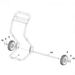 Dévidoir Axe Roues Dévidoir 2 Roues Edia Diamètre 20 Mm Longueur 710 Mm Acier -Espace Piscine Boutique devidoir axe de roue