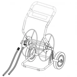 Dévidoir Dévidoir Métallique 2 Roues Pleines Edia Tuyau Arrosage 55m Noir Vert -Espace Piscine Boutique devidoir edia 2 roues vue eclatee