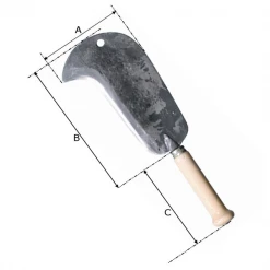 Outillage De Jardinier Serpe De Paris Pour élaguer Et Débroussailler - Perrin - Lame En Acier Forgé - Longueur 23 Cm -Espace Piscine Boutique dimensions serpe