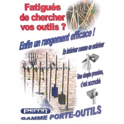 Perrin Outillage De Jardinier Porte Outils Sur Rail Longueur 900mm Avec 2 Crochets Et 3 Crochets