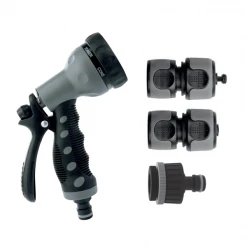 Fitt Lance Et Pistolet D'arrosage Ensemble Universel Arrosage Pistolet Raccords 13-19 Mm Bi-matière Noir
