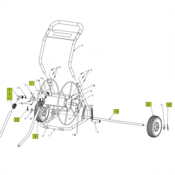Dévidoir Axe Roues Dévidoir 2 Roues Edia Diamètre 20 Mm Longueur 710 Mm Acier -Espace Piscine Boutique vue eclatee 14 devidoir 2ro